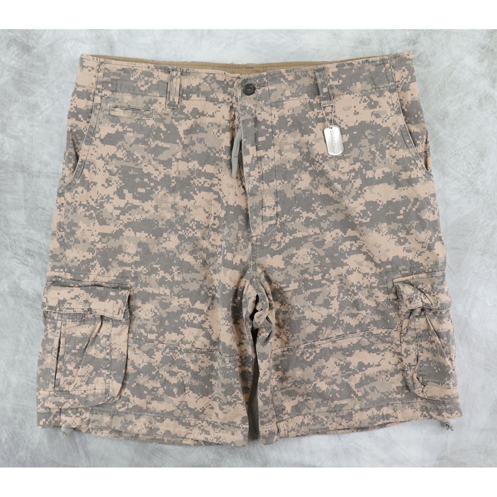 Rothco Infantry Utility Shorts Mens XL Beige Camo Cargo Cotton Army Outdoor